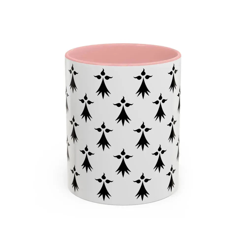 Flag of Bretagne3 France - Accent Coffee Mug 11oz Pink - Go Mug Yourself