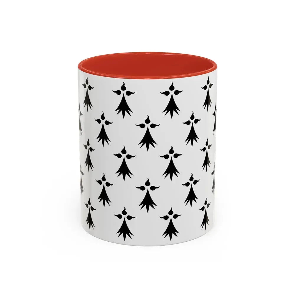 Flag of Bretagne3 France - Accent Coffee Mug 11oz Red - Go Mug Yourself