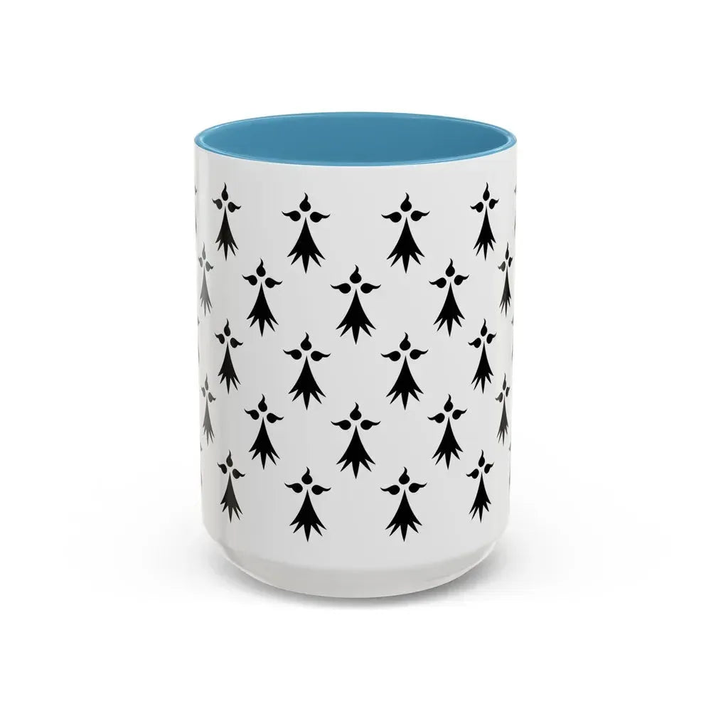 Flag of Bretagne3 France - Accent Coffee Mug 15oz Light Blue - Go Mug Yourself