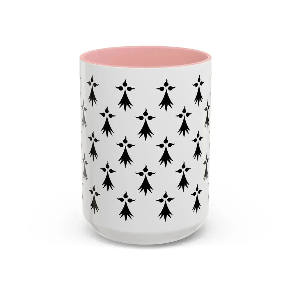 Flag of Bretagne3 France - Accent Coffee Mug 15oz Pink - Go Mug Yourself