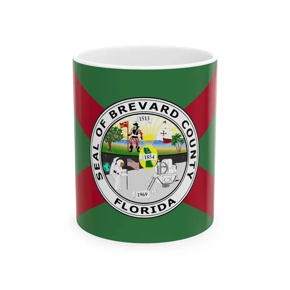 Flag of Brevard County Florida (United States) White Coffee Mug 11oz - Go Mug Yourself
