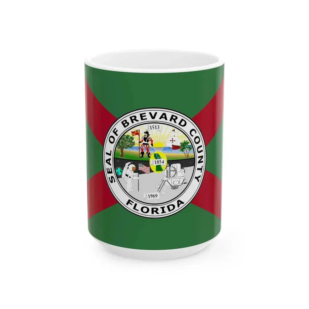 Flag of Brevard County Florida (United States) White Coffee Mug 15oz - Go Mug Yourself