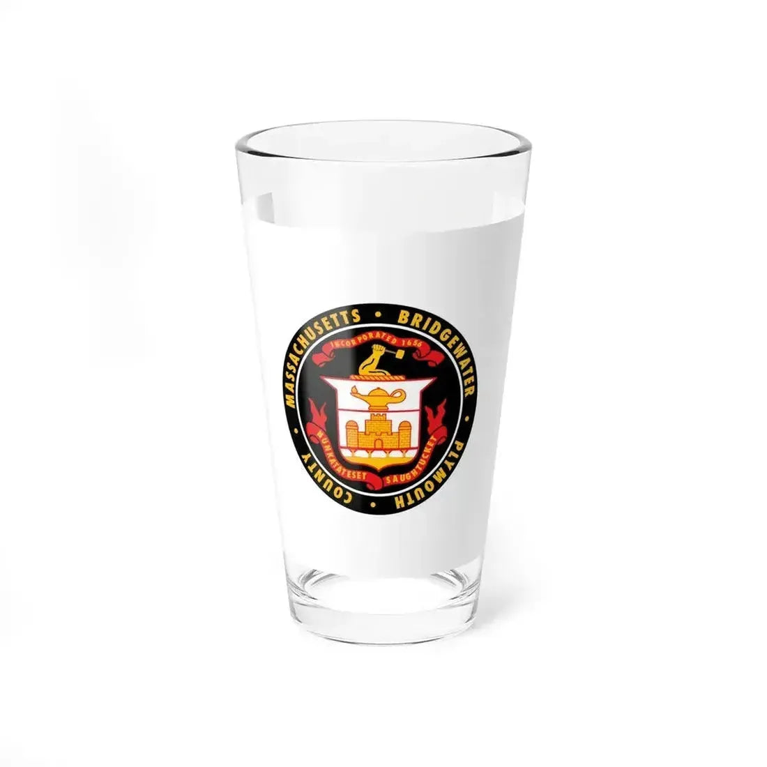 Flag of Bridgewater, Massachusetts - Pint Glass 16oz 16oz - Go Mug Yourself