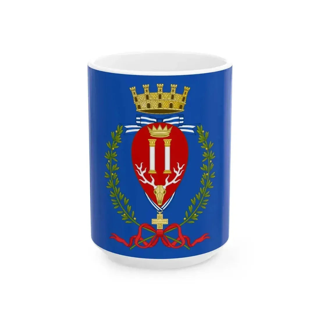 Flag of Brindisi (Italy) White Coffee Mug 15oz - Go Mug Yourself