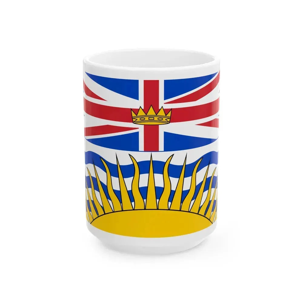 Flag of British Columbia Canada - White Coffee Mug 15oz - Go Mug Yourself