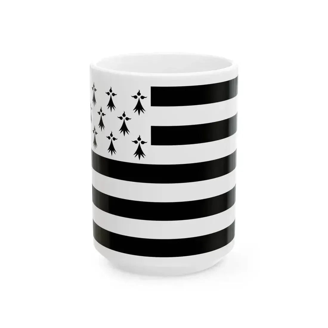 Flag of Brittany (Belgium) White Coffee Mug 15oz - Go Mug Yourself