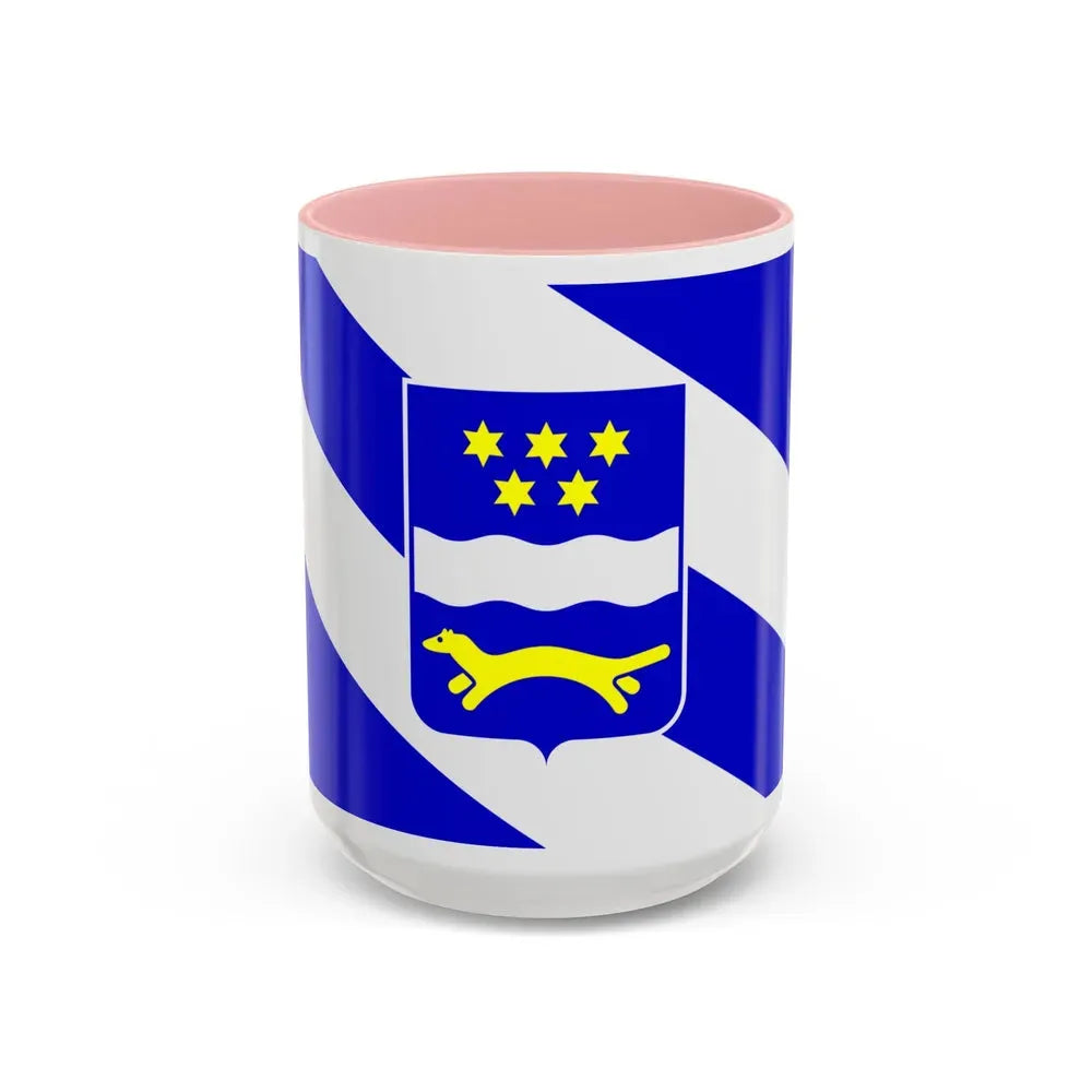 Flag of Brod Posavina County Croatia - Accent Coffee Mug 15oz Pink - Go Mug Yourself