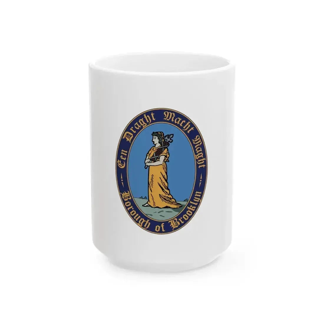 Flag of Brooklyn New York (United States) White Coffee Mug 15oz - Go Mug Yourself