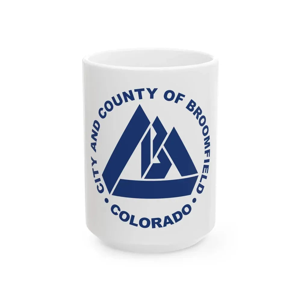 Flag of Broomfield Colorado (United States) White Coffee Mug 15oz - Go Mug Yourself