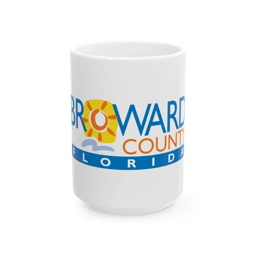 Flag of Broward County Florida (United States) White Coffee Mug 15oz - Go Mug Yourself