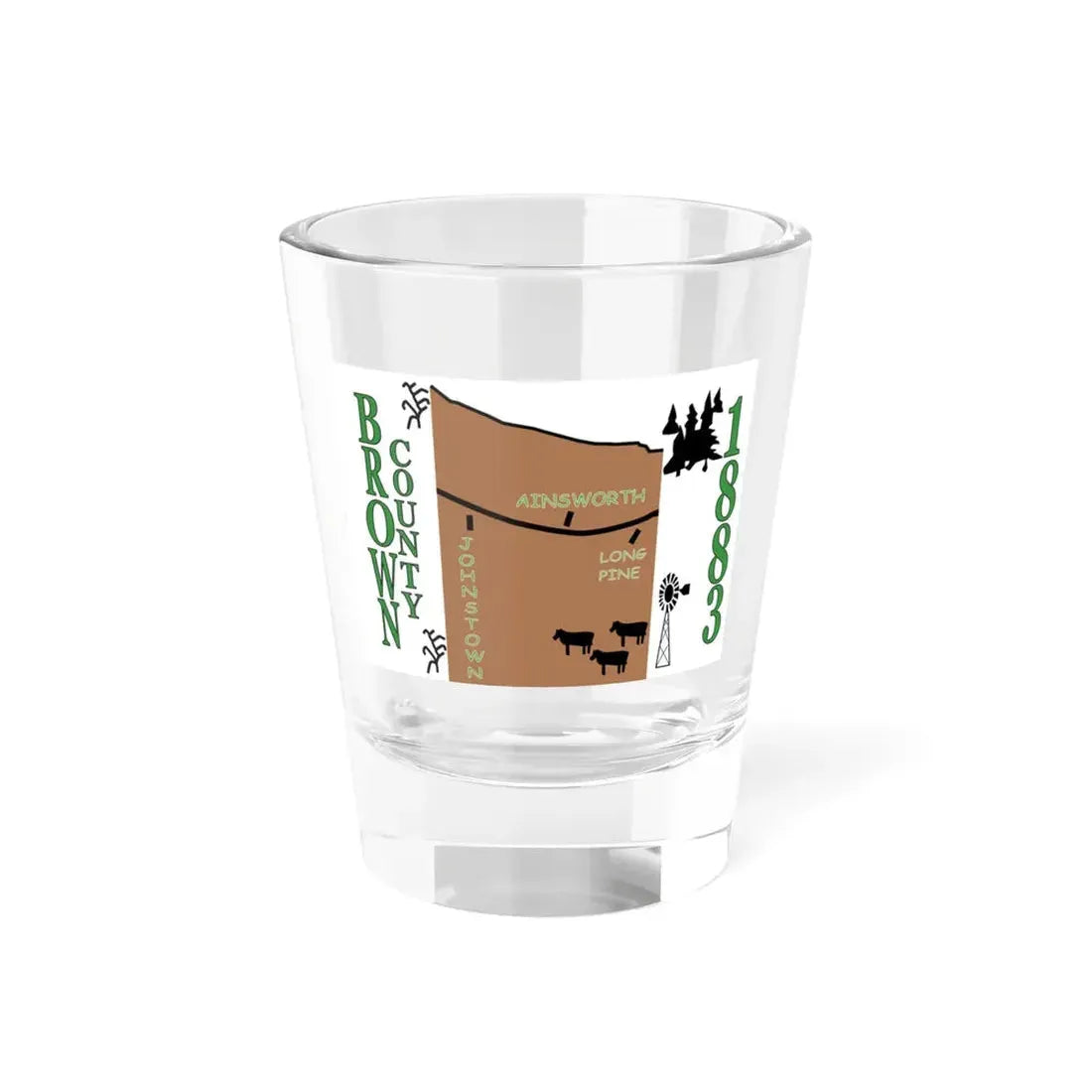 Flag of Brown County Nebraska (United States) Shot Glass 1.5oz 1.5oz - Go Mug Yourself