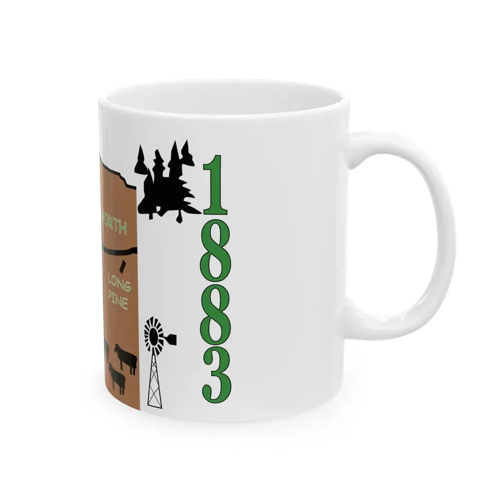 Flag of Brown County Nebraska (United States) White Coffee Mug - Go Mug Yourself