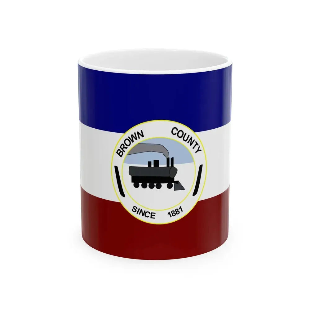 Flag of Brown County South Dakota (United States) White Coffee Mug 11oz - Go Mug Yourself