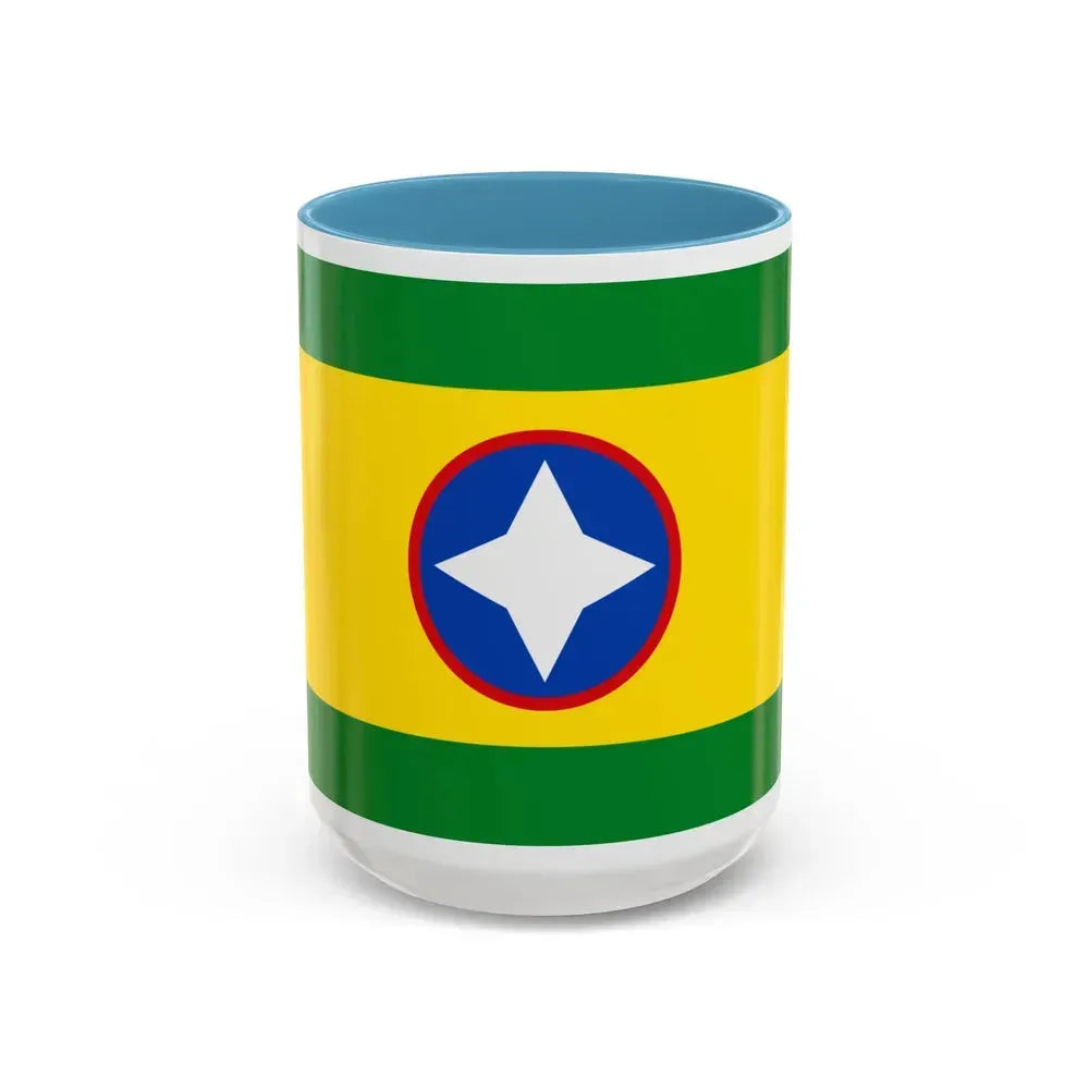 Flag of Bucaramanga Santander Colombia - Accent Coffee Mug 15oz Light Blue - Go Mug Yourself