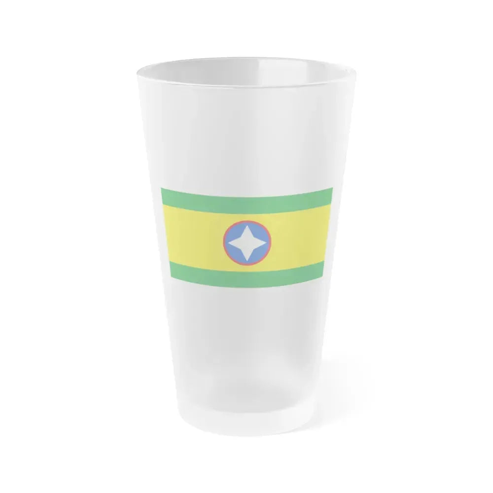 Flag of Bucaramanga Santander Colombia - Frosted Pint Glass 16oz 16oz Frosted - Go Mug Yourself