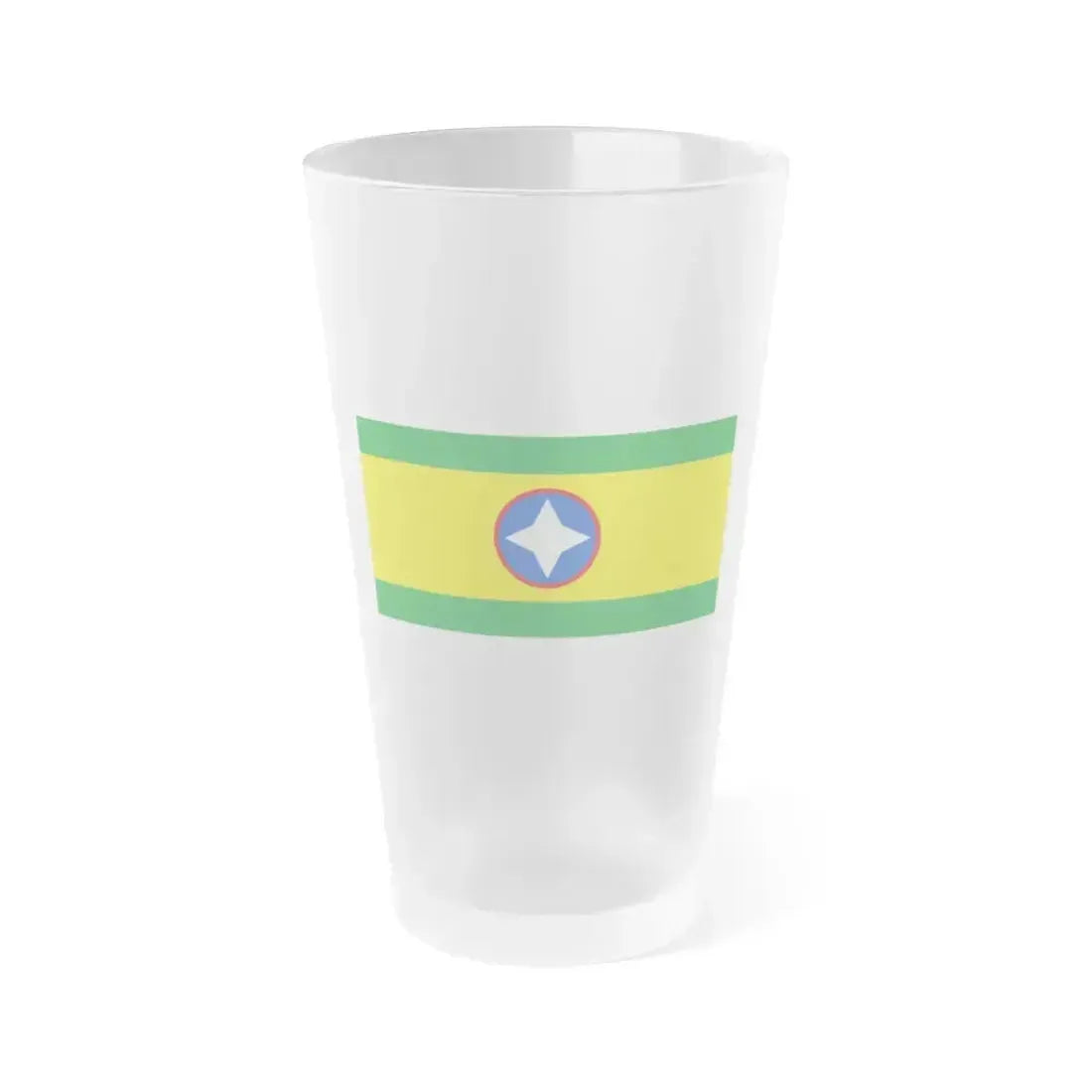 Flag of Bucaramanga Santander Colombia - Frosted Pint Glass 16oz 16oz Frosted - Go Mug Yourself