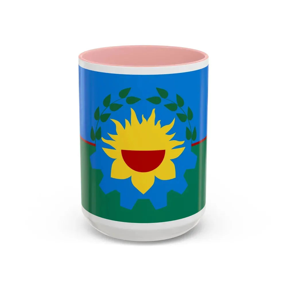 Flag of Buenos Aires Province Argentina - Accent Coffee Mug 15oz Pink - Go Mug Yourself