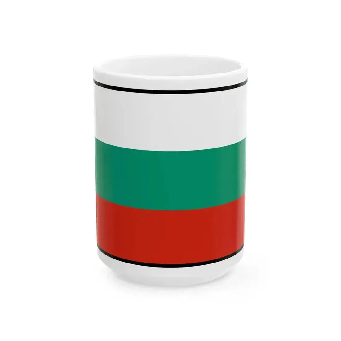 Flag of Bulgaria bordered (Bulgaria) White Coffee Mug 15oz - Go Mug Yourself