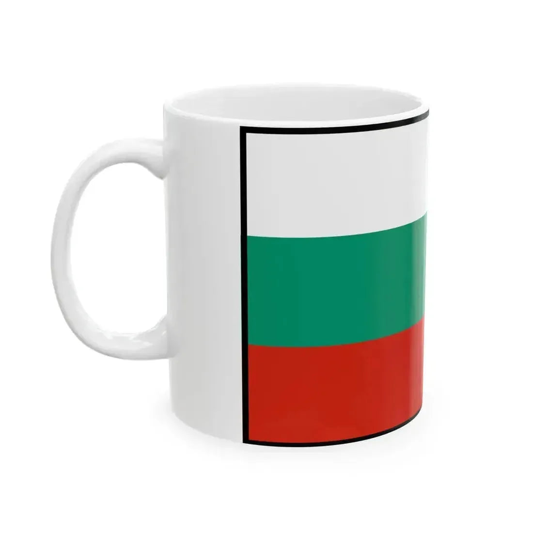 Flag of Bulgaria bordered (Bulgaria) White Coffee Mug - Go Mug Yourself