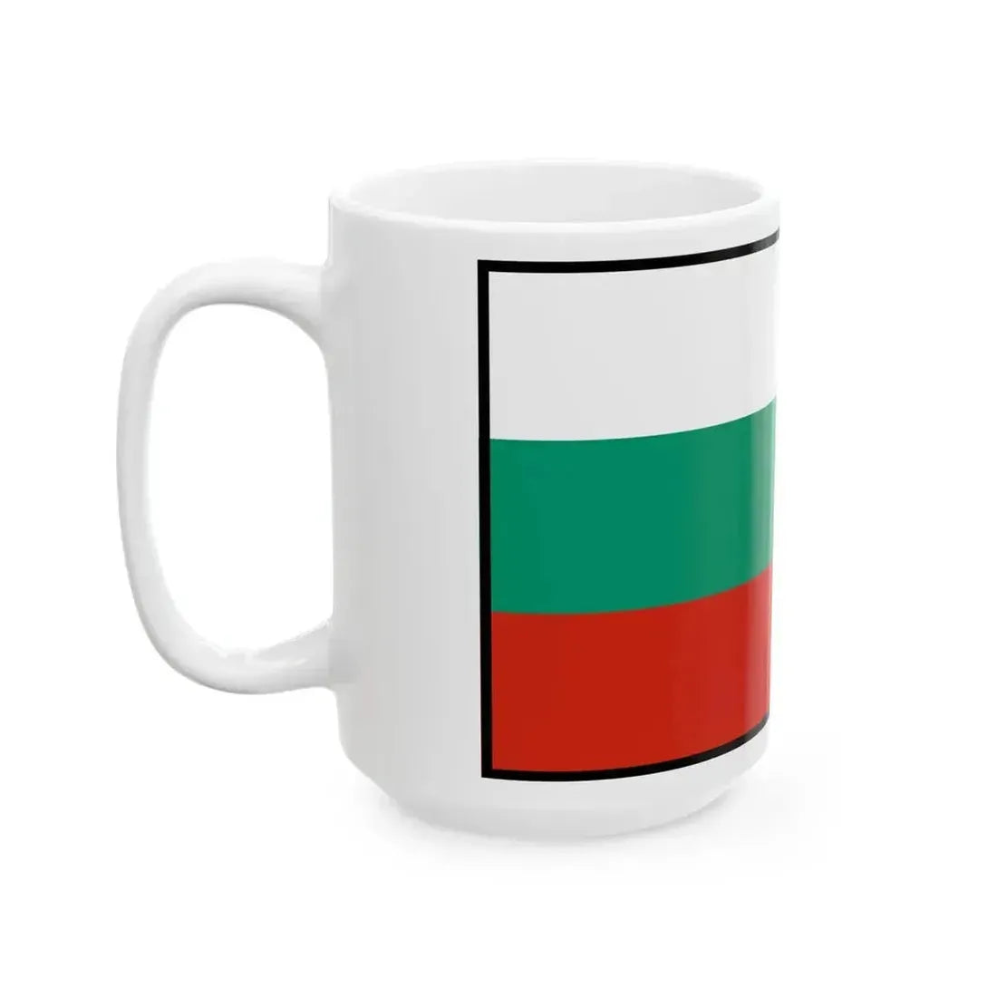 Flag of Bulgaria bordered (Bulgaria) White Coffee Mug - Go Mug Yourself