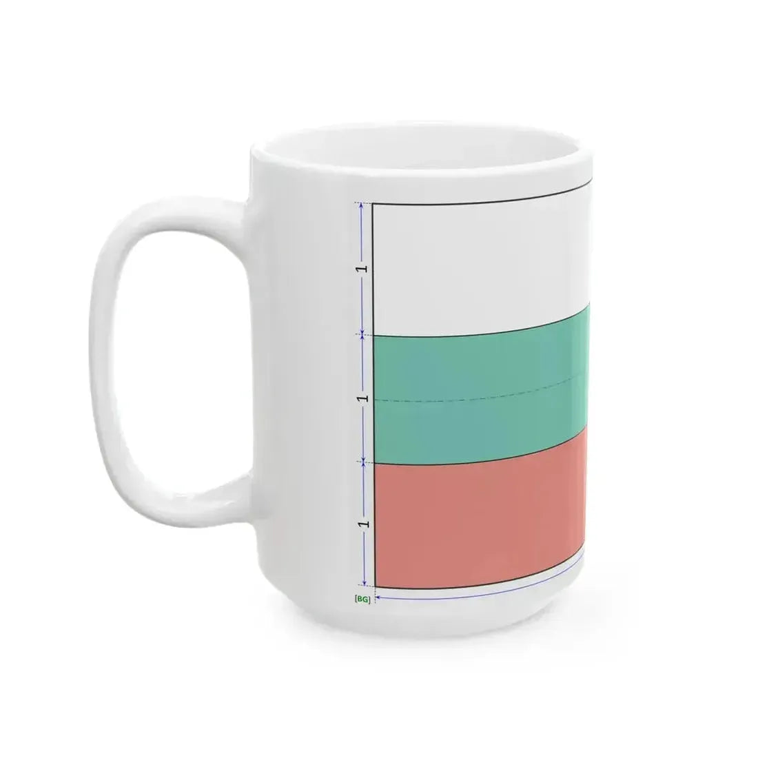 Flag of Bulgaria construction sheet (Bulgaria) White Coffee Mug - Go Mug Yourself