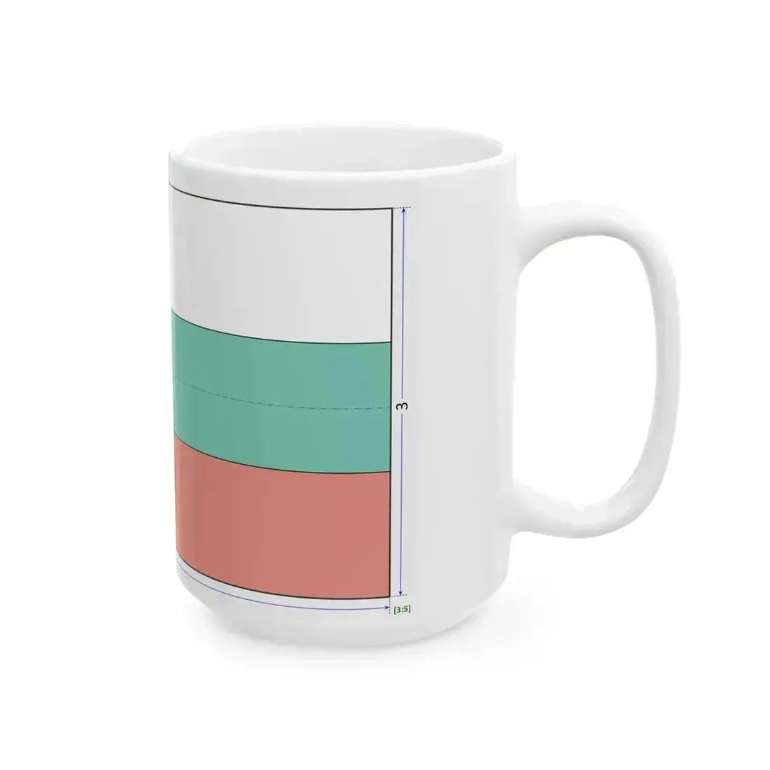Flag of Bulgaria construction sheet (Bulgaria) White Coffee Mug - Go Mug Yourself