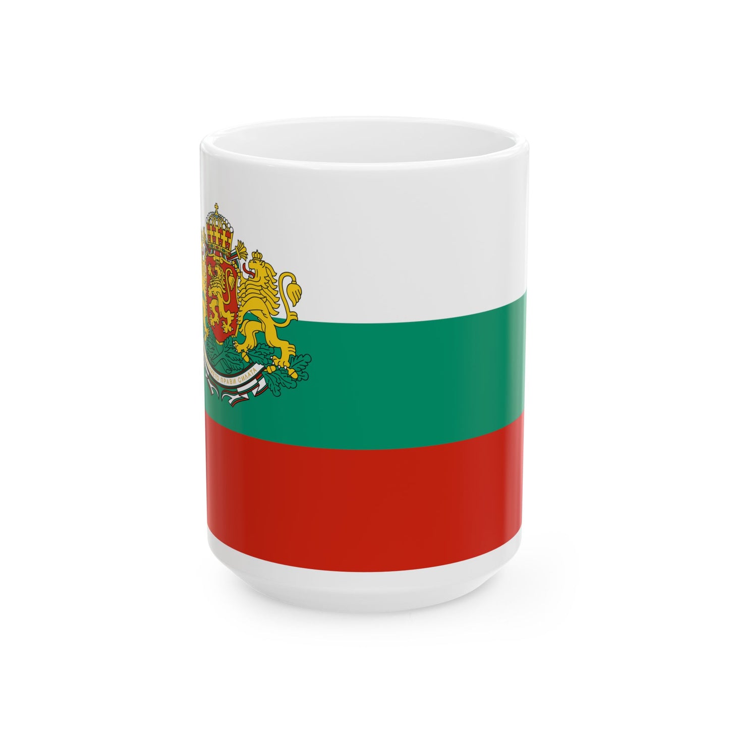 Flag of Bulgaria with coat of arms 2 (Bulgaria) White Coffee Mug-15oz-Go Mug Yourself
