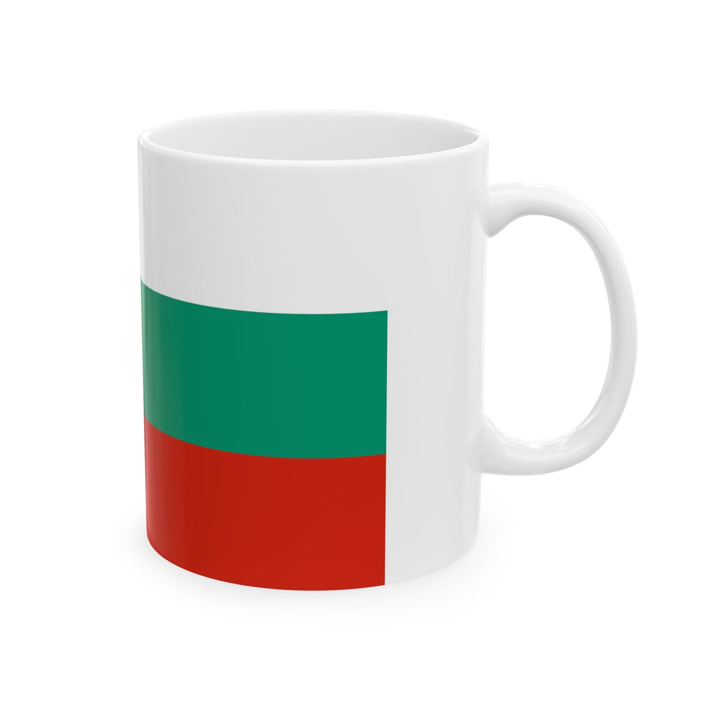 Flag of Bulgaria with coat of arms 2 (Bulgaria) White Coffee Mug-Go Mug Yourself
