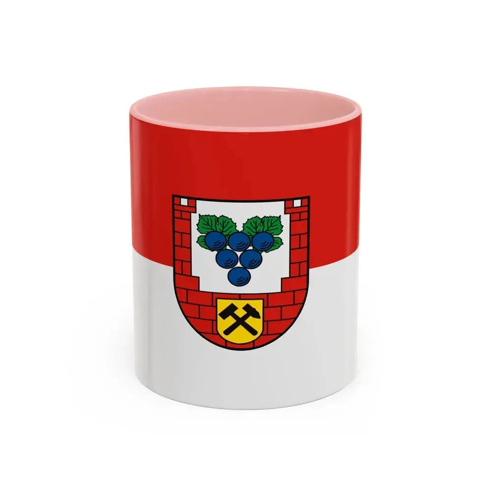 Flag of Burgenlandkreis Germany - Accent Coffee Mug 11oz Pink - Go Mug Yourself