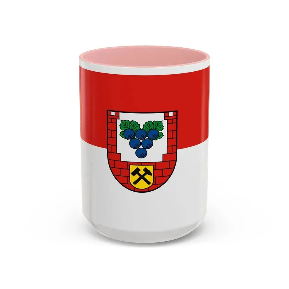 Flag of Burgenlandkreis Germany - Accent Coffee Mug 15oz Pink - Go Mug Yourself