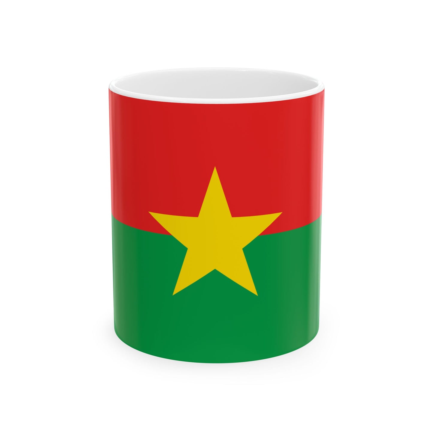 Flag of Burkina Faso 2-1 (Burkina Faso) White Coffee Mug-11oz-Go Mug Yourself
