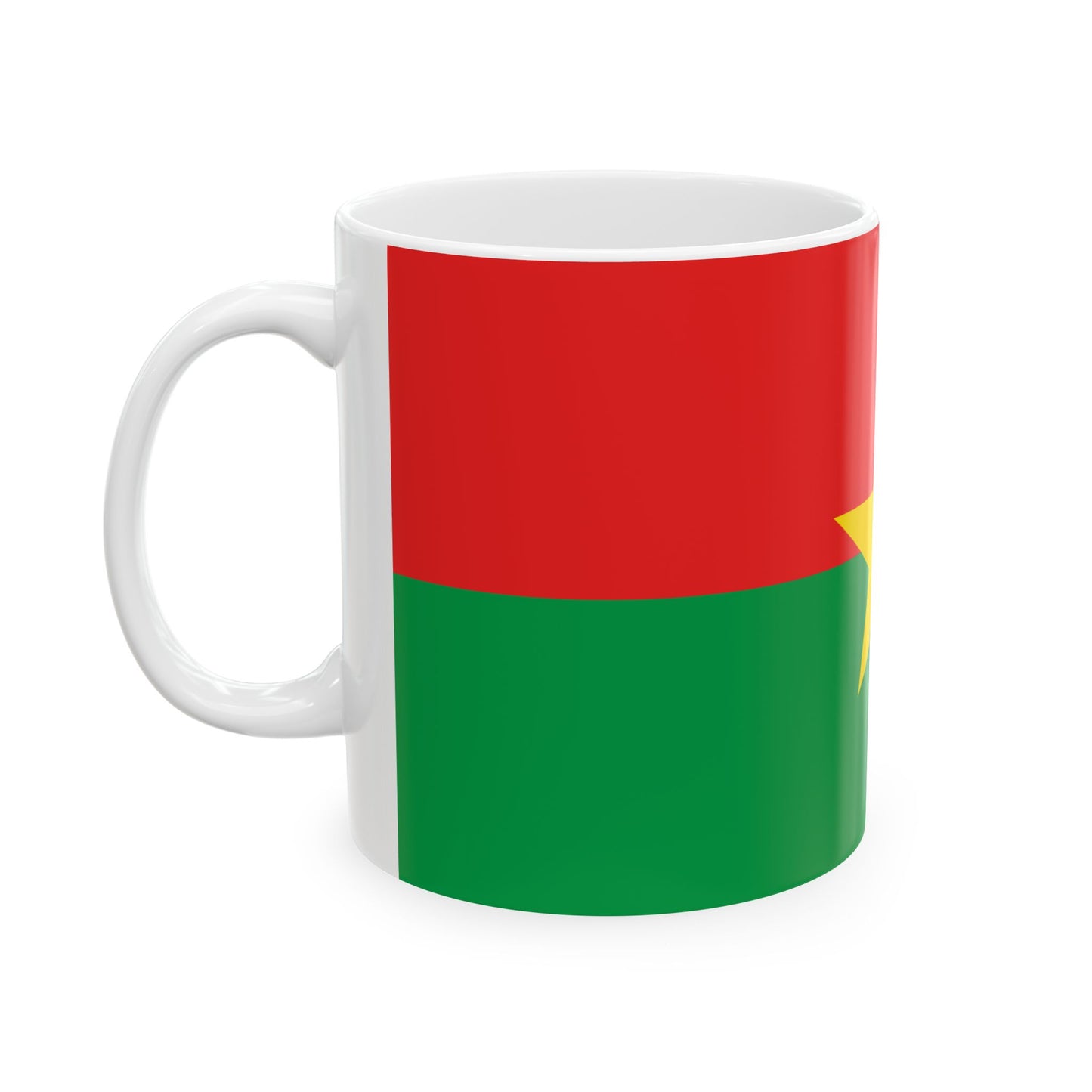 Flag of Burkina Faso 2-1 (Burkina Faso) White Coffee Mug-Go Mug Yourself