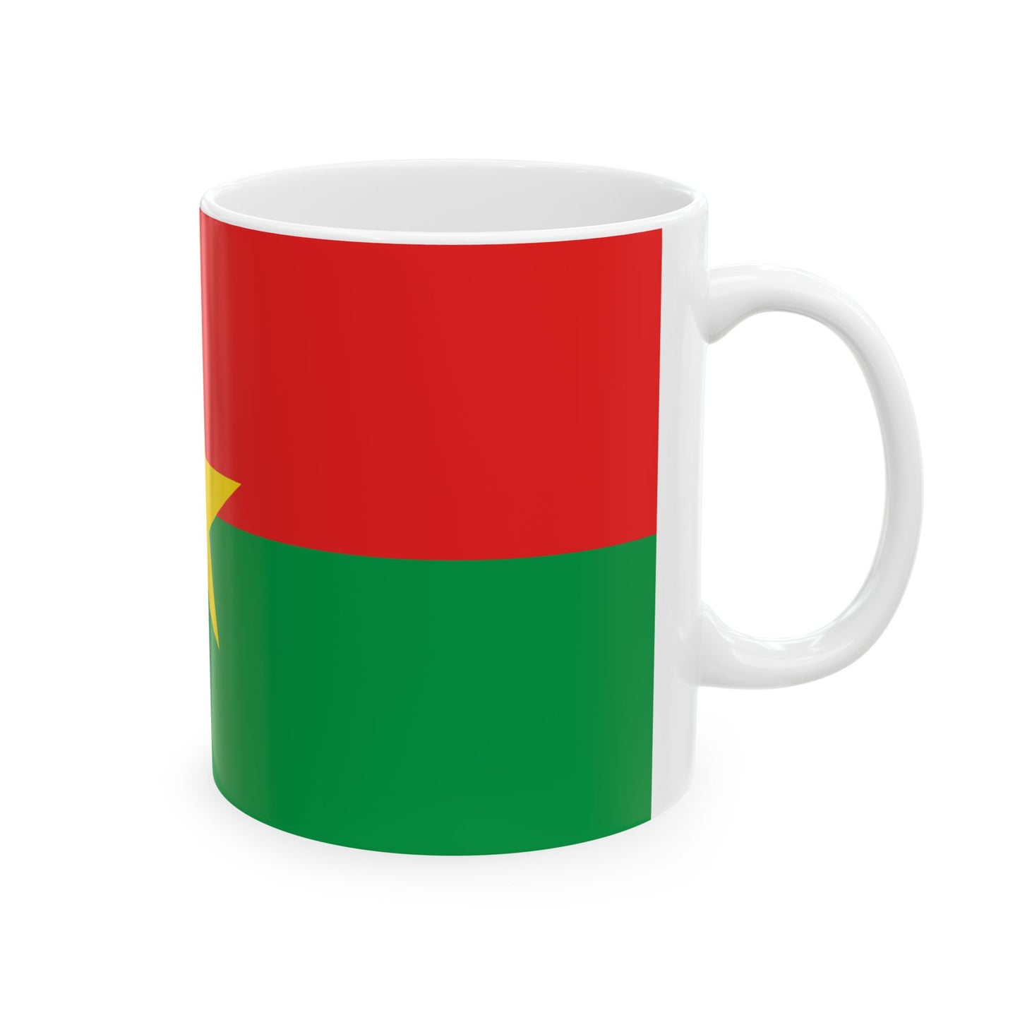 Flag of Burkina Faso 2-1 (Burkina Faso) White Coffee Mug-Go Mug Yourself