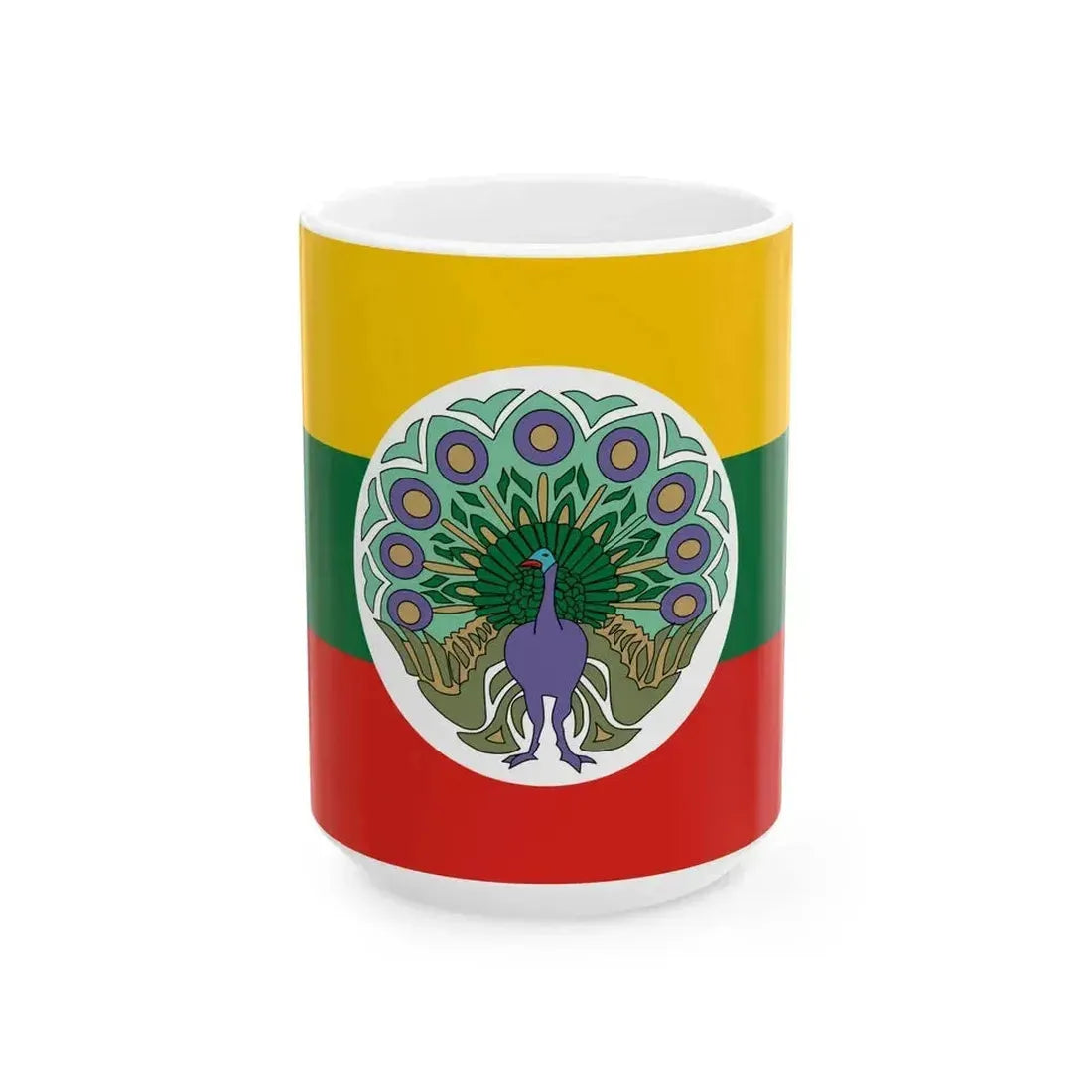 Flag of Burma 1943 (Myanmar) White Coffee Mug 15oz - Go Mug Yourself