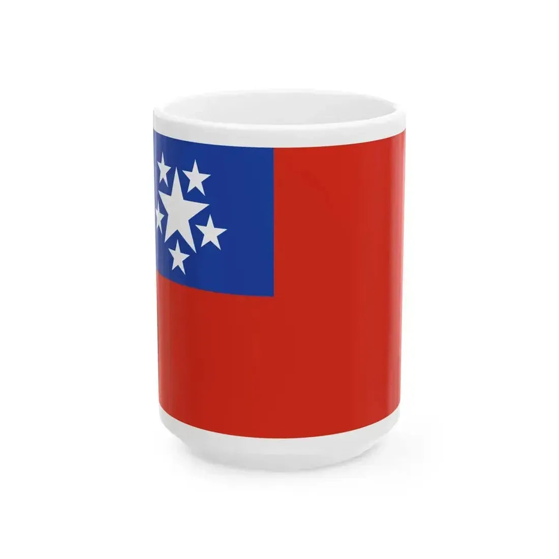 Flag of Burma 1948-1974 2-3 (Myanmar) White Coffee Mug 15oz - Go Mug Yourself