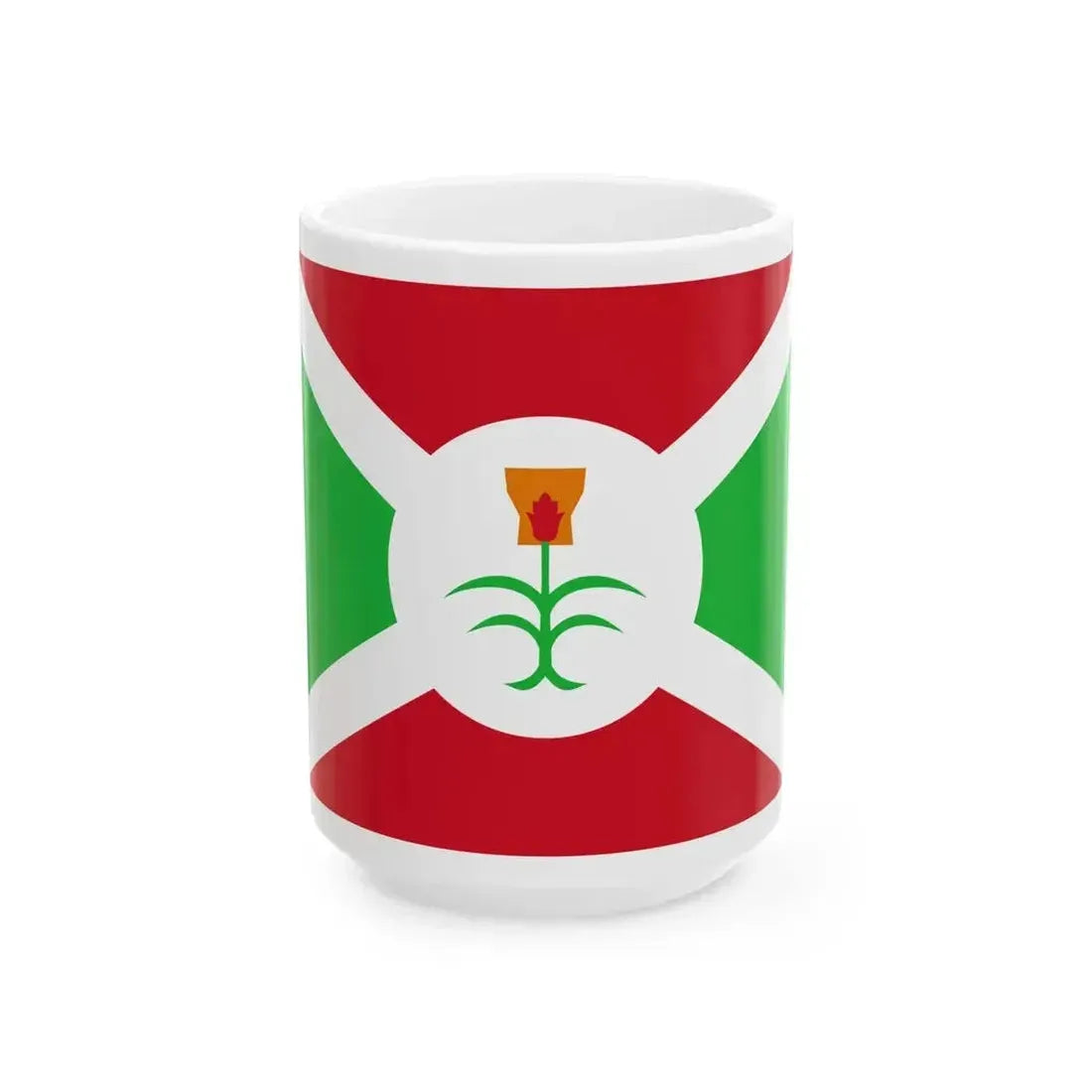 Flag of Burundi 1962-1966 (Burundi) White Coffee Mug 15oz - Go Mug Yourself