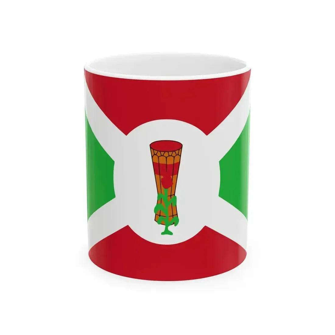 Flag of Burundi 1962-1966 variant (Burundi) White Coffee Mug 11oz - Go Mug Yourself