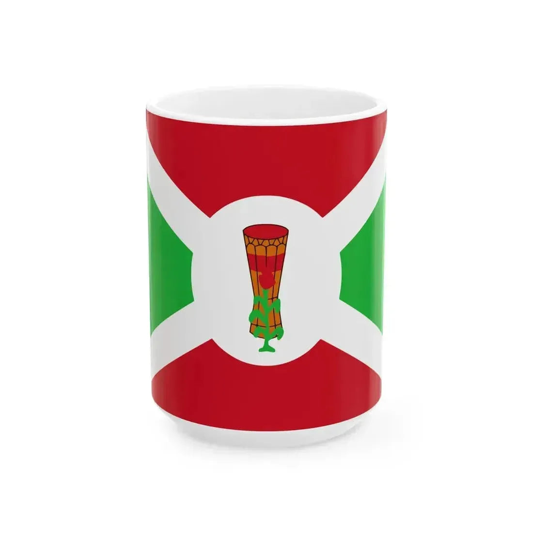 Flag of Burundi 1962-1966 variant (Burundi) White Coffee Mug 15oz - Go Mug Yourself
