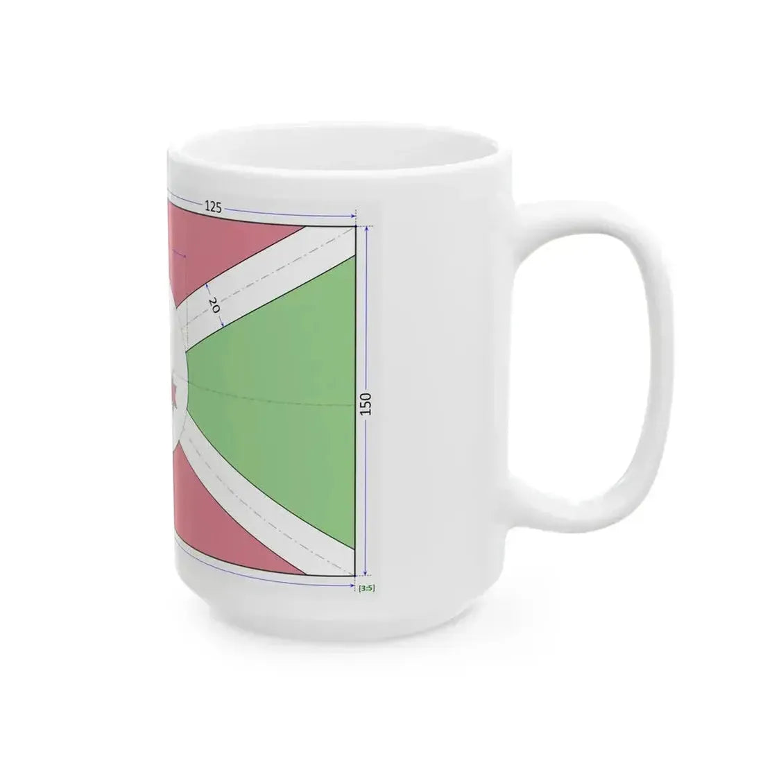 Flag of Burundi construction sheet (Burundi) White Coffee Mug - Go Mug Yourself