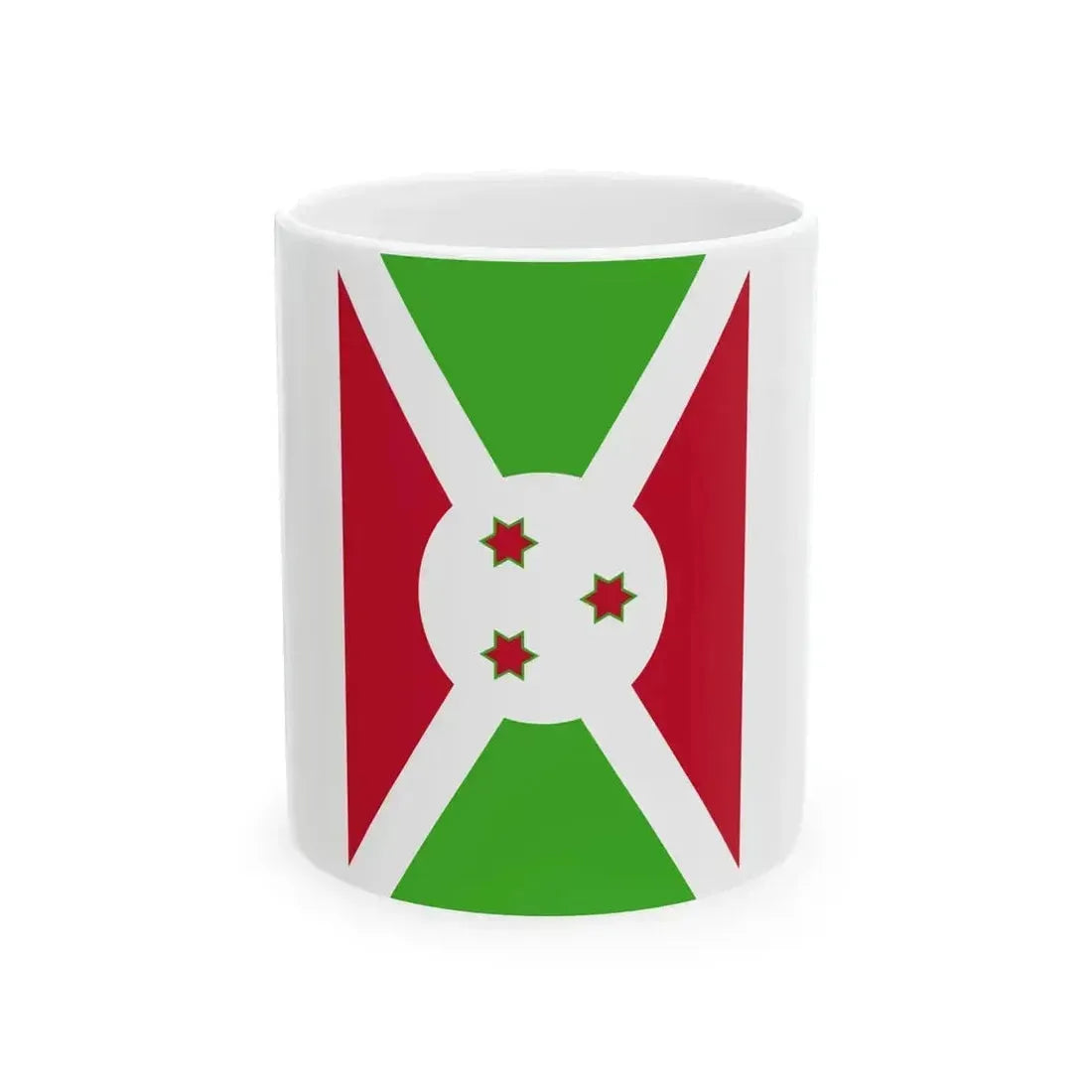 Flag of Burundi vertical (Burundi) White Coffee Mug 11oz - Go Mug Yourself