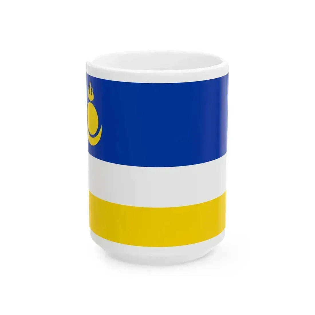 Flag of Buryatia (Russia) White Coffee Mug 15oz - Go Mug Yourself