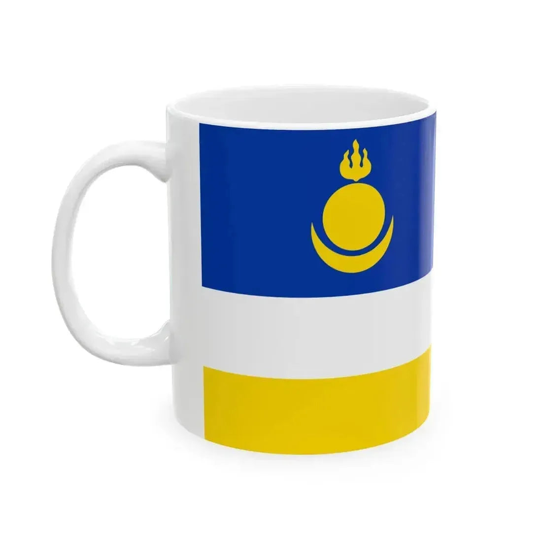 Flag of Buryatia (Russia) White Coffee Mug - Go Mug Yourself
