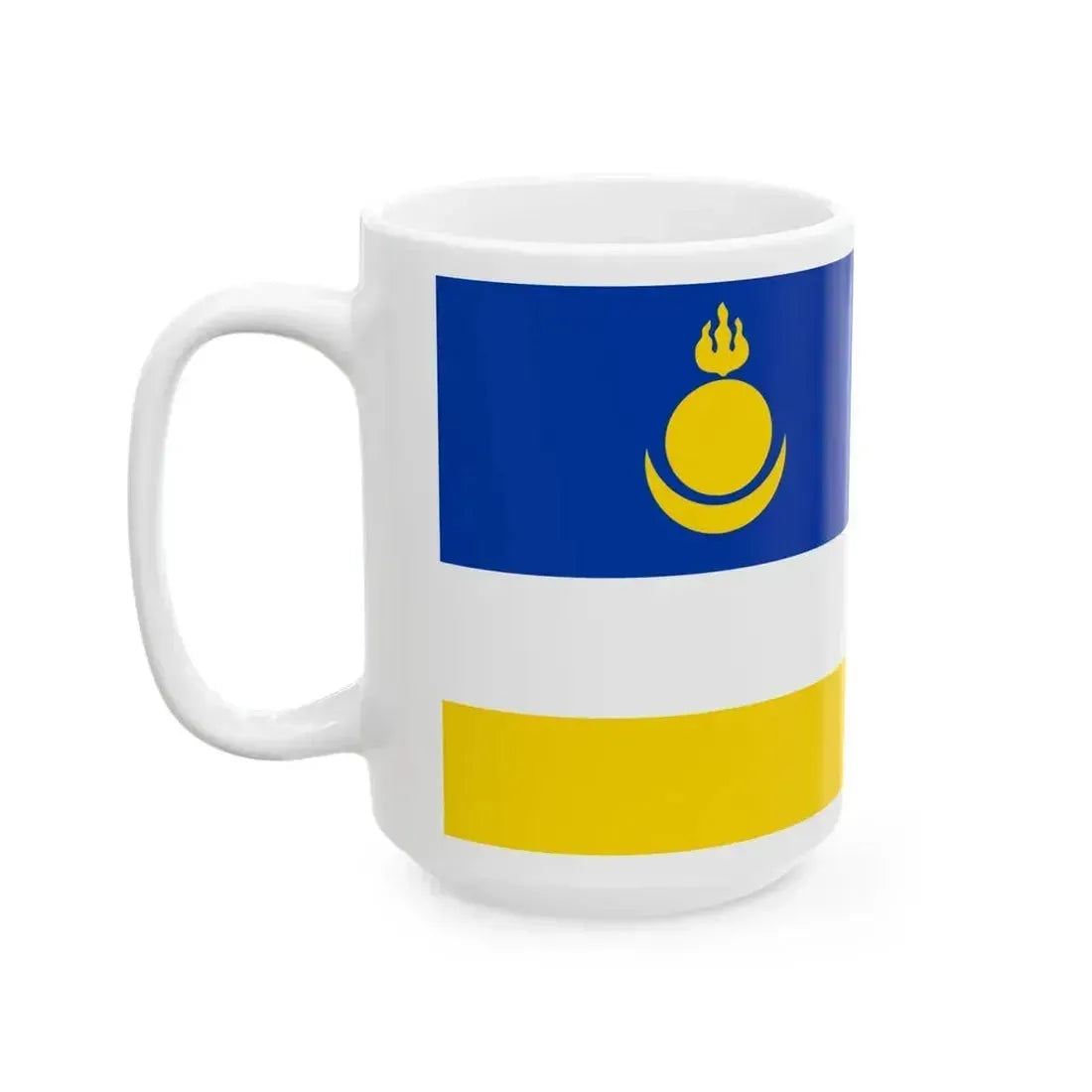 Flag of Buryatia (Russia) White Coffee Mug - Go Mug Yourself
