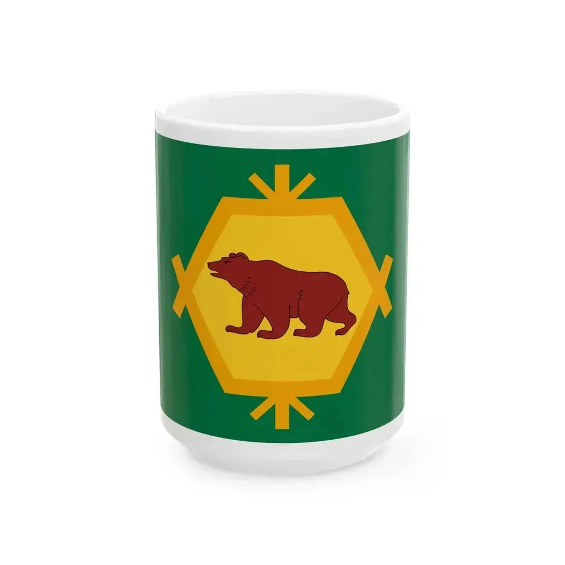 Flag of Burzyansky rayon (Russia) White Coffee Mug 15oz - Go Mug Yourself