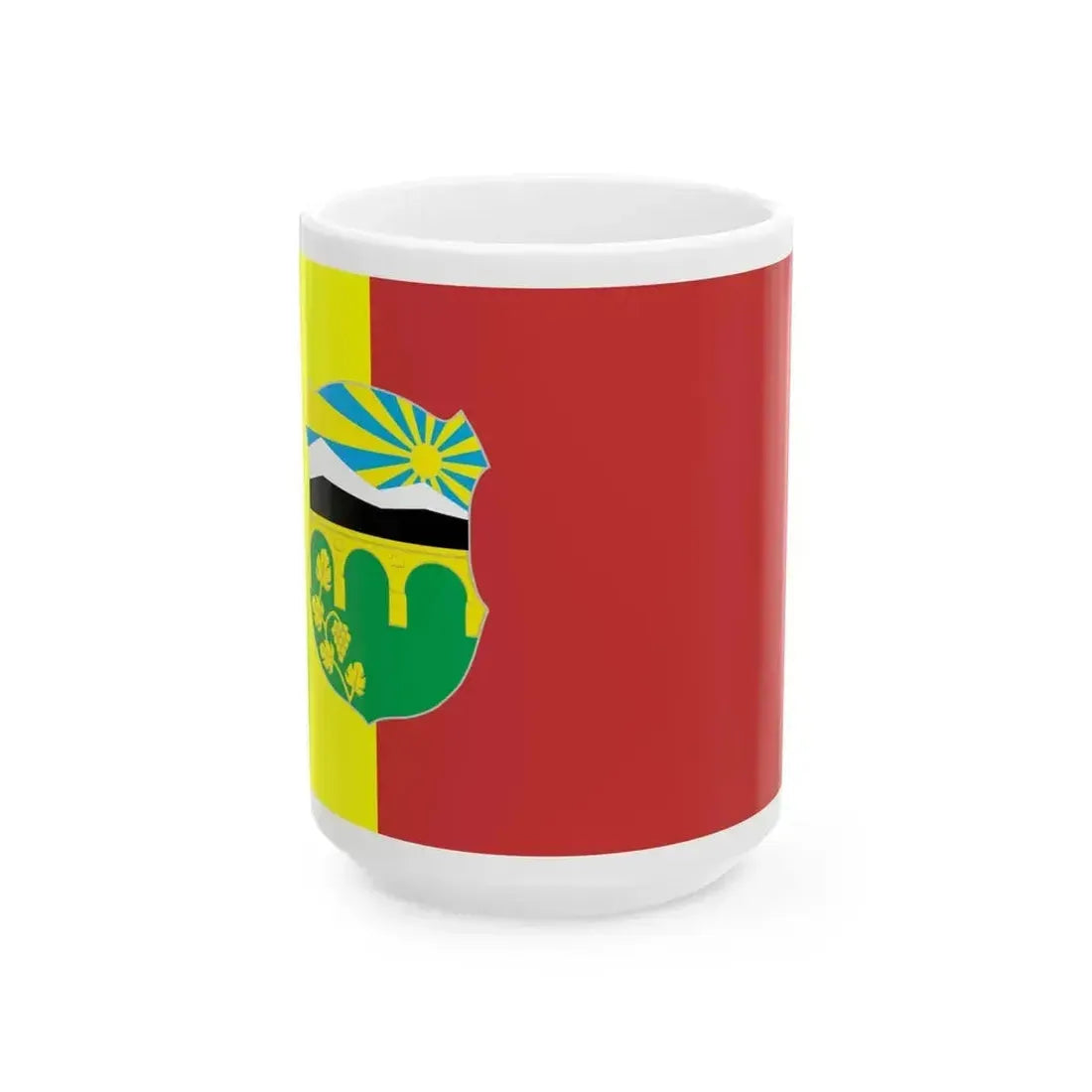 Flag of Butel Municipality North Macedonia (North Macedonia) White Coffee Mug 15oz - Go Mug Yourself