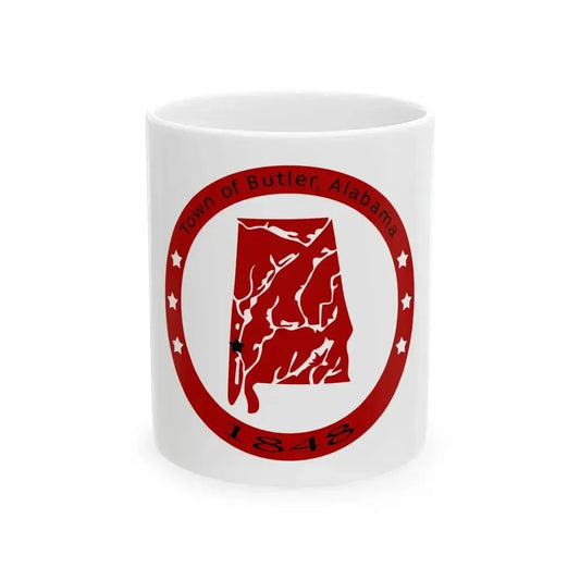Flag of Butler Alabama (United States) White Coffee Mug 11oz - Go Mug Yourself
