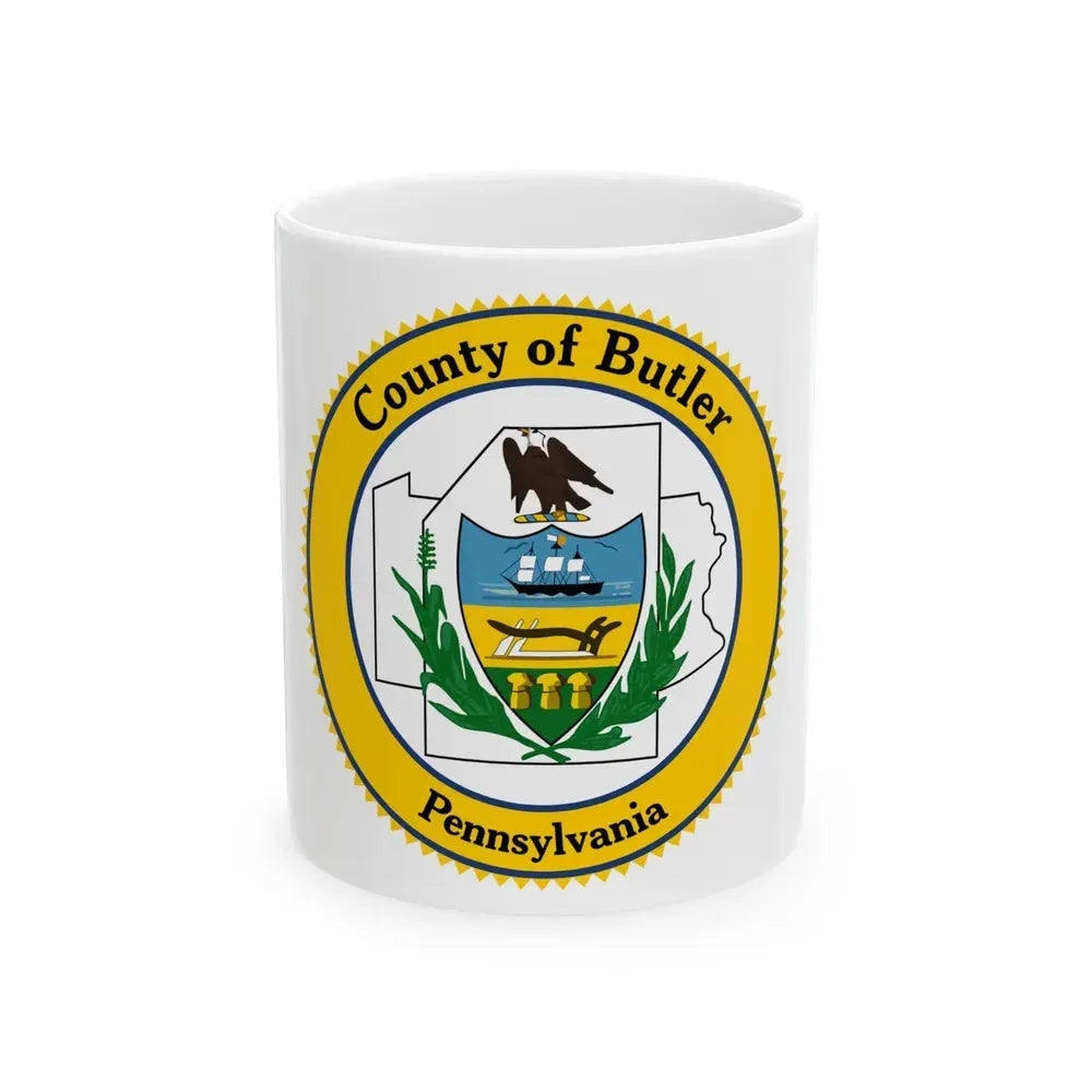 Flag of Butler County Pennsylvania (United States) White Coffee Mug 11oz - Go Mug Yourself