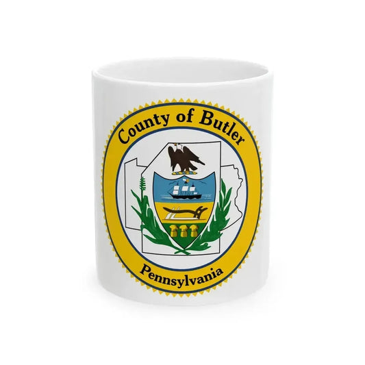 Flag of Butler County Pennsylvania (United States) White Coffee Mug 11oz - Go Mug Yourself
