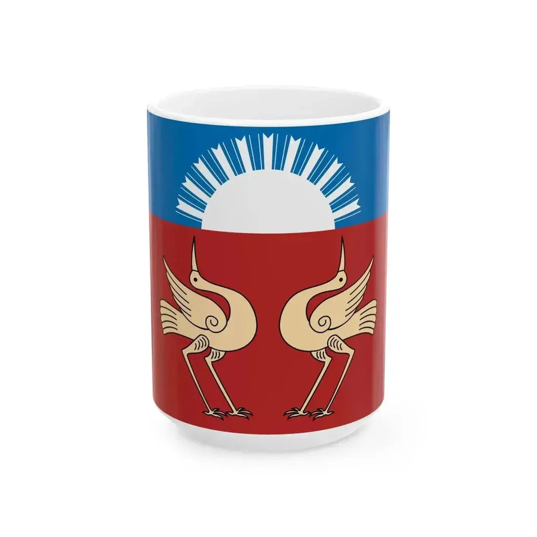 Flag of Buzdyaksky rayon (Russia) White Coffee Mug 15oz - Go Mug Yourself