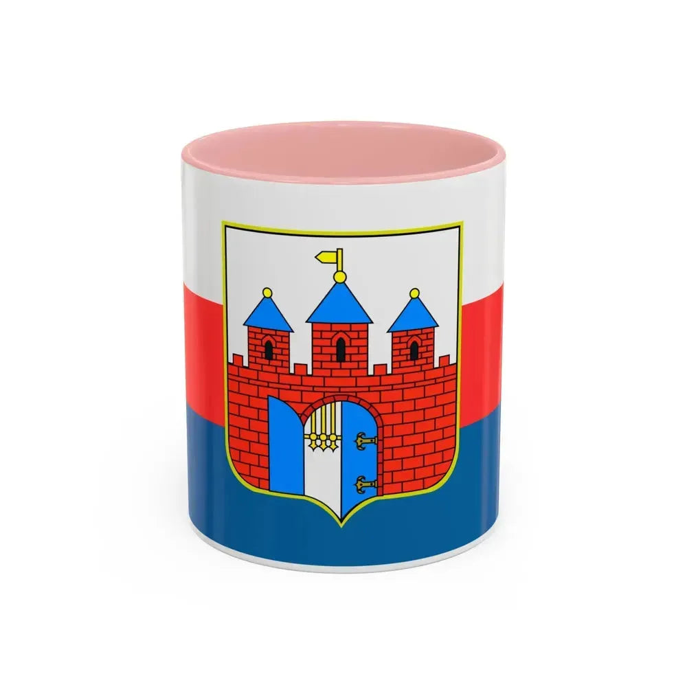 Flag of Bydgoszcz Poland - Accent Coffee Mug 11oz Pink - Go Mug Yourself